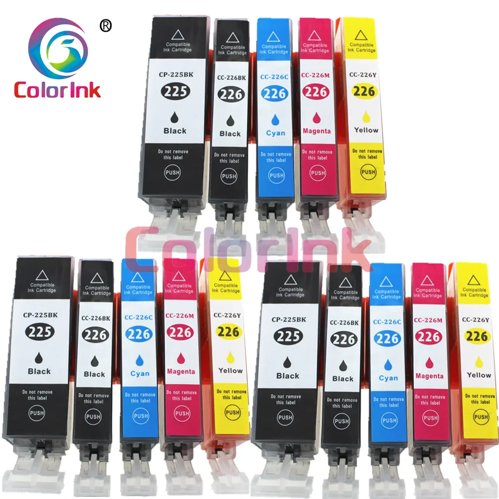Цветной чернильный картридж 15Pk PGI 225XL CLI 226XL для Canon 225 226 PIXMA 6120 6220 8220 8120 8120B