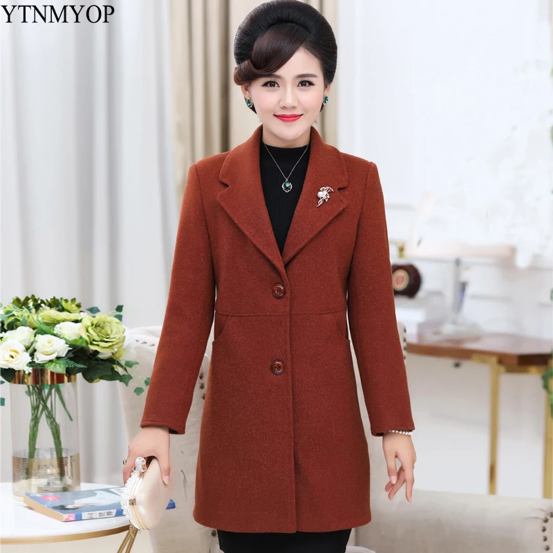 

YTNMYOP Women Wool Coat Plus Sizes 4XL Long Overcoat Outerwear Autumn Solid Female Woolen Clothing