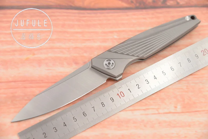 Новый оригинальный титановый плавник JUFULE с лезвием M390 TC4 складной карманный нож