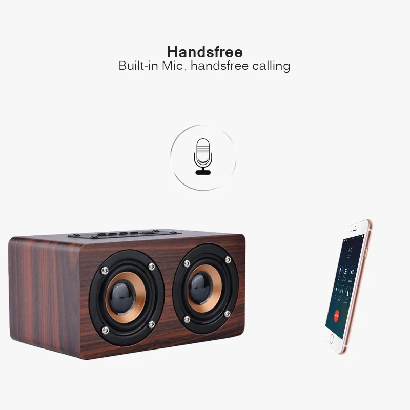 Magift Портативный древесины Bluetooth Динамик стерео двойной громко сабвуфер