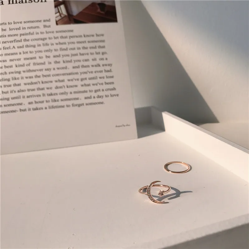 Rose Gold Аниме Сейлор Мун каваи кольца на кастет для женщин Звезда Луна Шарм регулируемое кольцо на палец Женская Вечеринка косплей ювелирные изделия аксессуары - Цвет: Rose Gold
