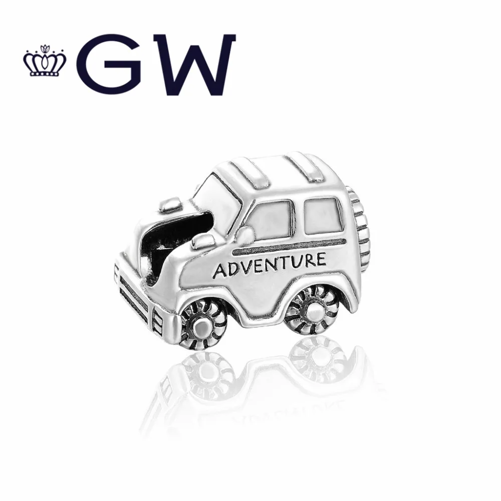 

Wholesale 925 Sterling Silver Charms Christmas ADVENTURE Car Bead Women DIY Jewelry Man Fits European Style Charm Bracelets T200