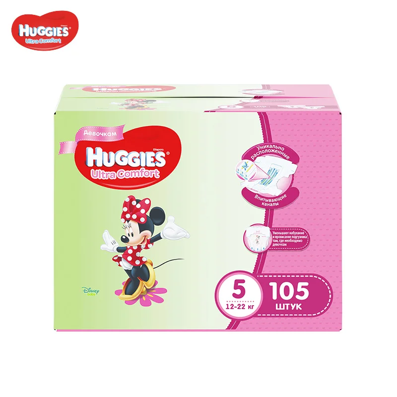 Подгузники Huggies для девочек Ultra Comfort 12 22 кг (размер 5) 105 - Цена: 2 079,00 руб.