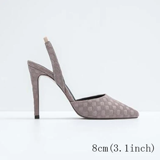 pink 8cm Роскошная обувь; женские дизайнерские туфли на низком каблуке; туфли-лодочки на высоком каблуке-шпильке; модные босоножки из натуральной кожи с закрытым носком; 11 размеров - Цвет: pink 8cm