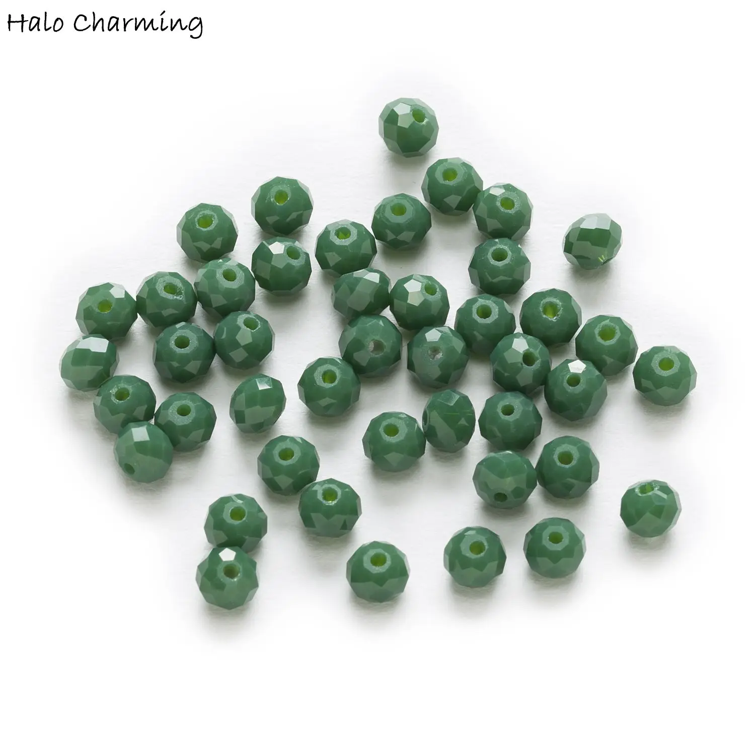 

50 Piece Green Crystal Glass Rondelle Quartz Faceted Beads Fit Necklace Bracelet Making For Women DIY Jewelry Findings 4-8mm