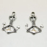 wholesale 10pcs 25x18mm vintage alloy anchor charms for necklace pendants for bracelets keychain diy jewelry making accessories