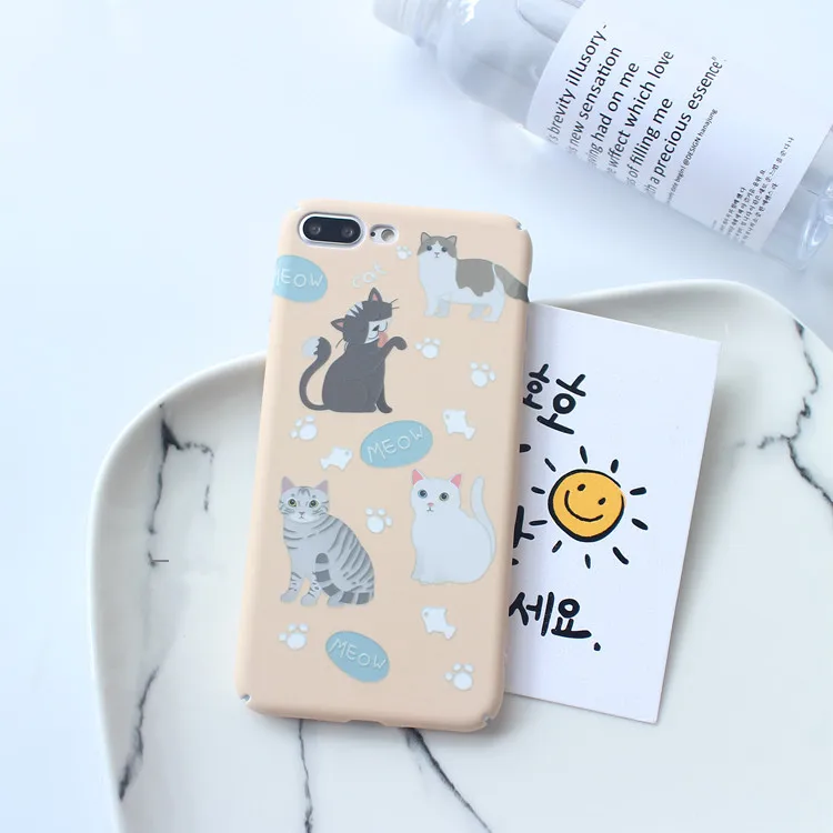 Kawaii Cat Чехол для телефона iphone 6 6s плюс Чехлы милый мультфильм много кошек Жесткий X