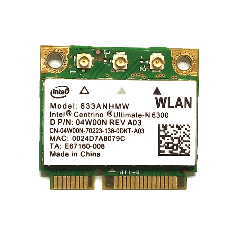 Intel 6300AGN 633ANHMW 2 4 ГГц и 5 0 450 Мбит/с мини беспроводной PCI E Wi Fi адаптер WLAN карта для