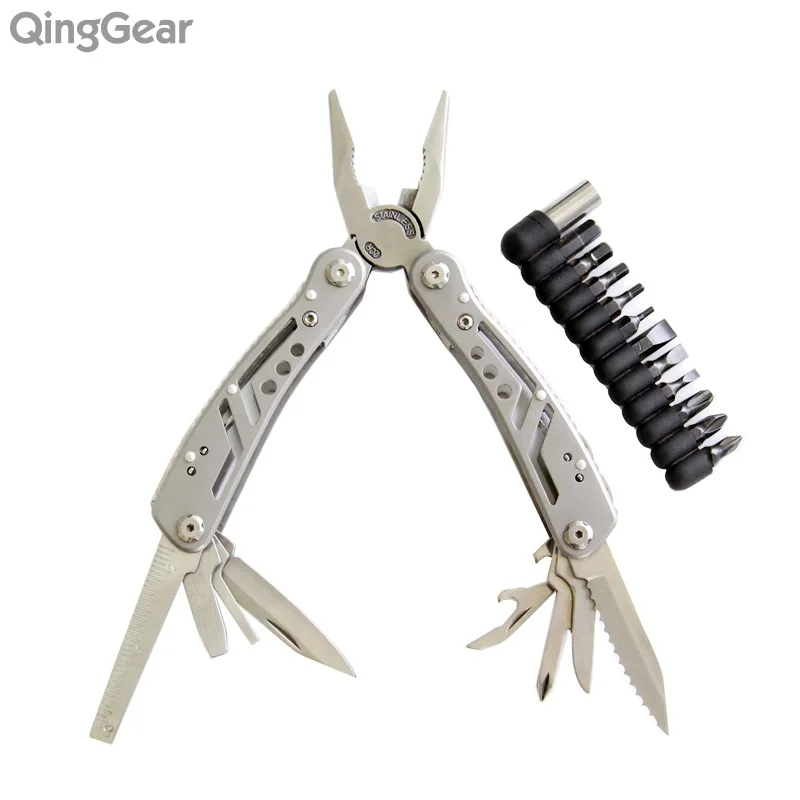QingGear Мульти плоскогубцы; Набор инструментов нож отвертка открывашка для жестяных бутылок напильник