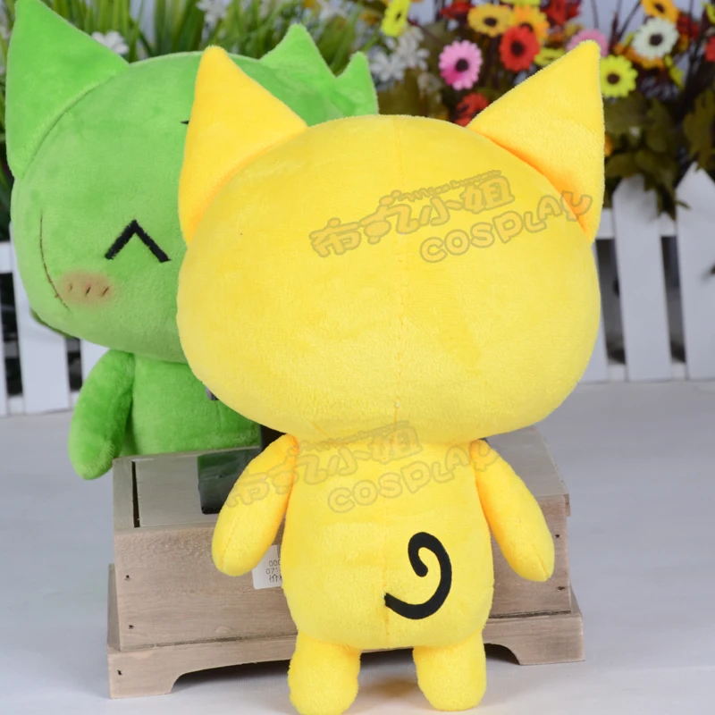 Аниме Mogeko замок кошки 28 см зеленая/желтая игрушка косплей плюшевая мультяшная