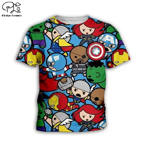Kids t shirts Толстовки с капюшоном для мальчиков и девочек, толстовки с Мстителями, с 3D принтом, супергерой Marvel, Капитан Америка, Железный человек, Халк, пуловер, детский спортивный костюм - Цвет: Kids t shirts