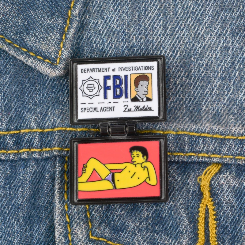 FBI ID photo card holder эмаль модная брошь полицейский одежда ювелирные изделия джинсовая