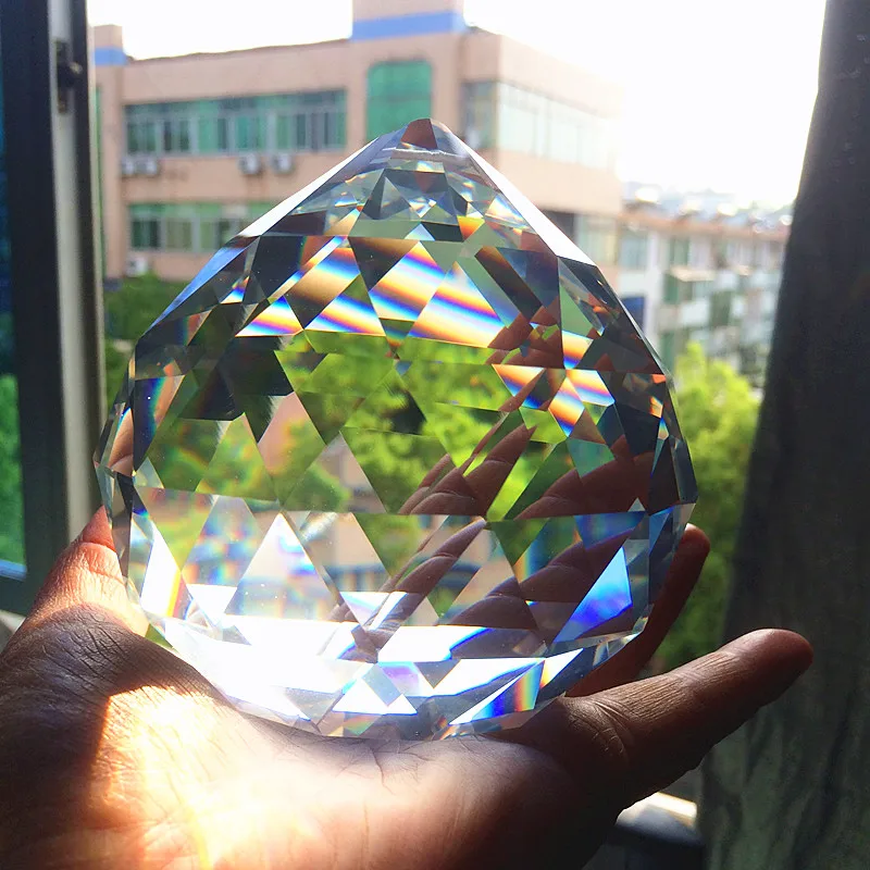 100mm (Free hooks) Crystal Glass Faceted Ball for Chandelier Suncatcher Prisms For Wedding Decoration | Лампы и освещение