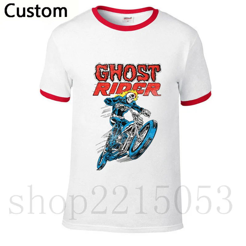 2018 Мужская органический хлопок Ghost Rider Футболка Camiseta модная футболка с коротким