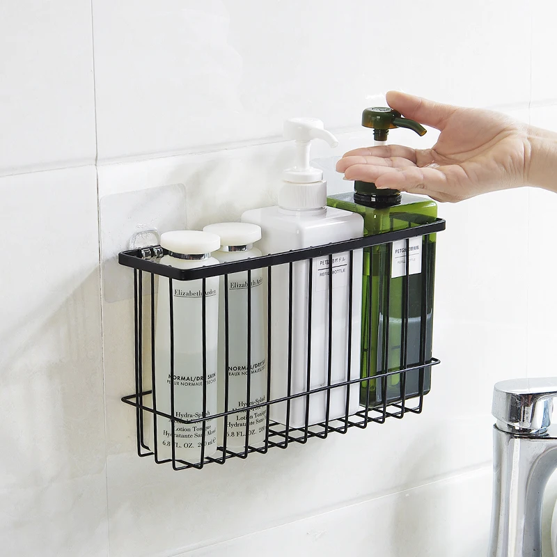Simple Style Iron Storage Basket Organizer Home Rack For Bathroom Wall Shelf Kitchen Sundries | Дом и сад