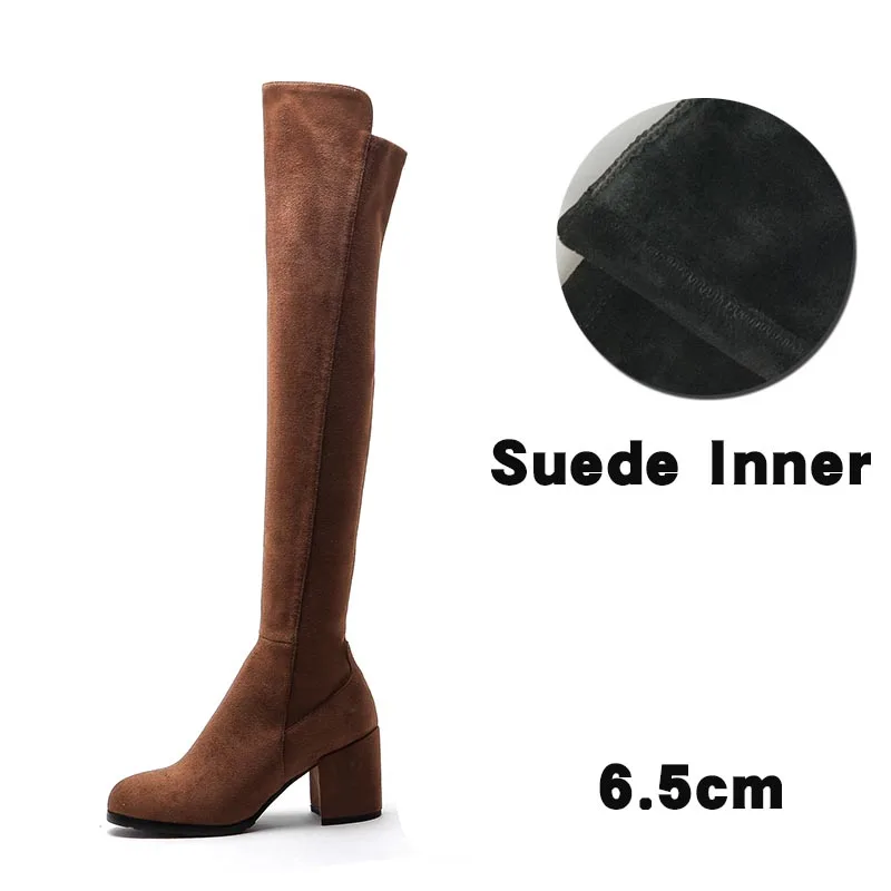 Curvaness/ г.; сапоги из натуральной кожи; женские сапоги с круглым носком; сезон осень-зима; Модные эластичные сапоги до колена; женская обувь; Цвет Черный - Цвет: Белый