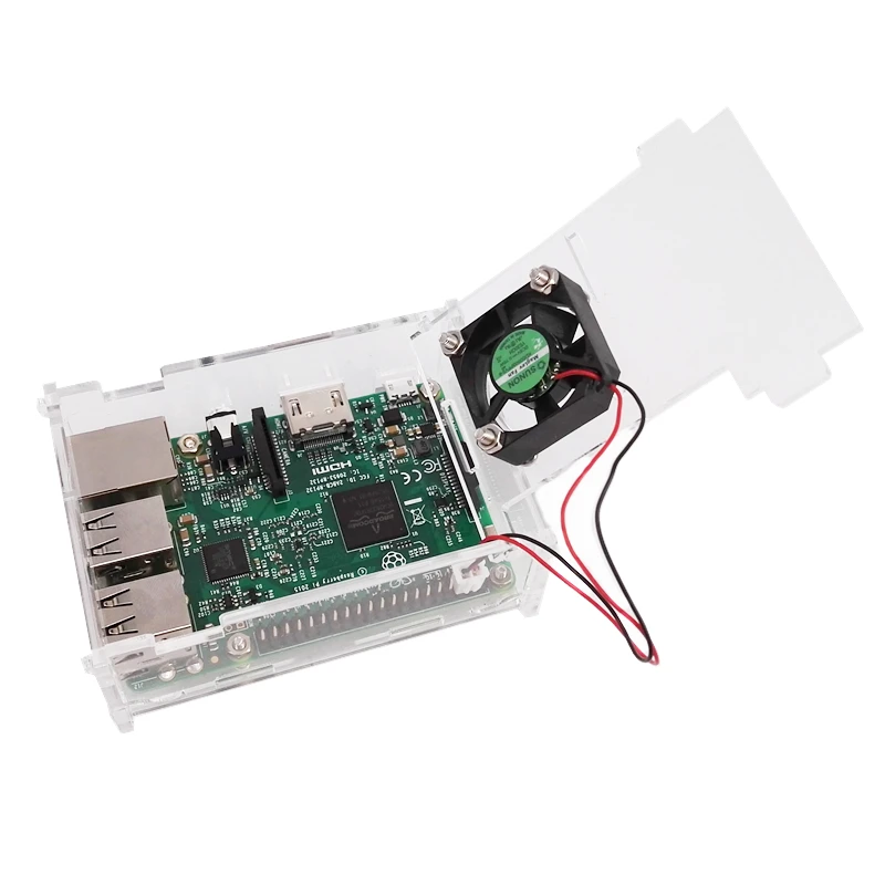 Чехол Raspberry PI raspberry pi B + Корпус с маленьким вентилятором фиксированным винтом