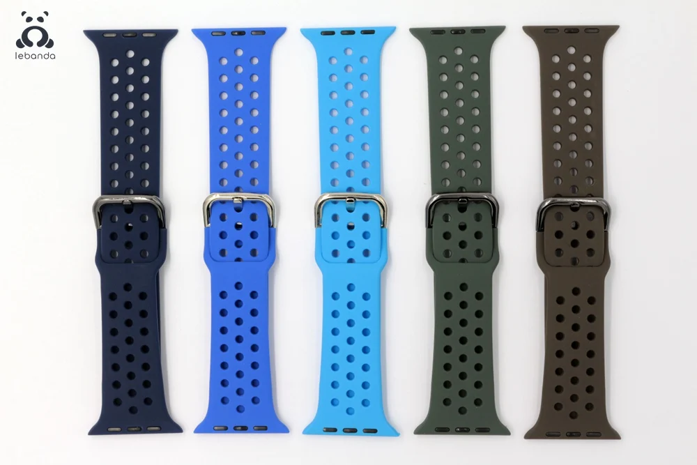 Lebanda спортивный ремешок для наручных часов Apple Watch 5/4/3/2/1 ремешок для наручных часов iWatch, силиконовой лентой из мягкой дышащей ткани Замена 38/42/40/44 мм
