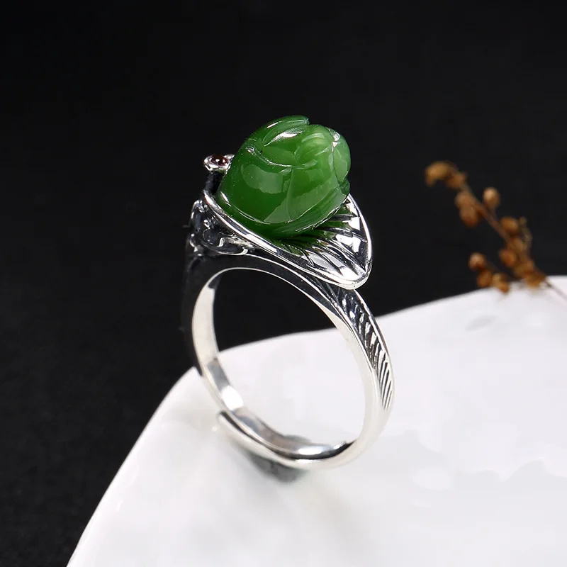 Anel Feminino настоящая женская яшма 2018 Новый S925 чистый антиквариат мозаика