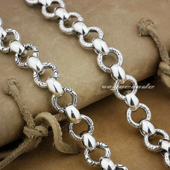 Fashion Fish Hook Waist Pendant Solid 925 Sterling Silver Cool Men's Biker Totem Changing Fate Ring Wallet Chain 8F001WC2 | Украшения и