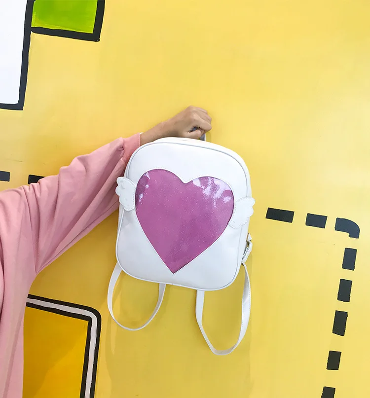 Модные ангельские крылья рюкзак для женщин в форме сердца Ita сумка мини-рюкзаки из ПУ кожи для девочек Школьный Рюкзак Для Путешествий