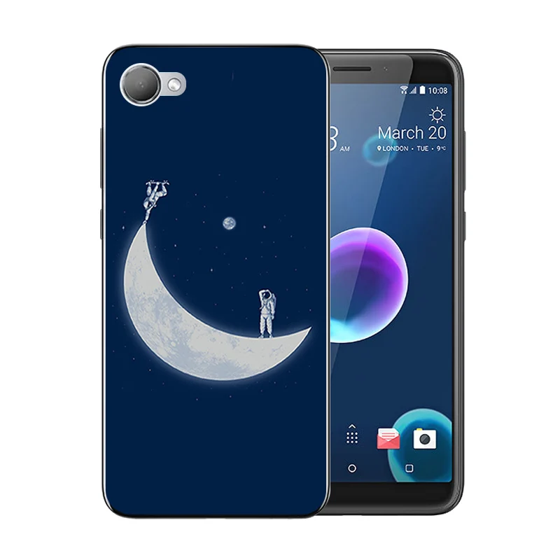 5 5-дюймовый Чехол для телефона HTC Desire 12 с рисунком космический мир мягкий