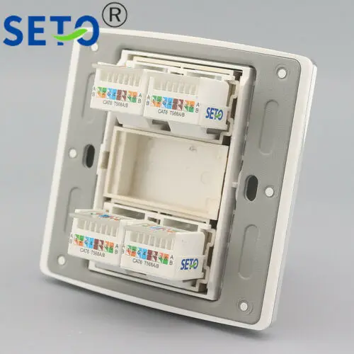 86 Type Four Ports RJ45 Cat6 Network Lan Wall Plate Socket Keystone Faceplate | Обустройство дома