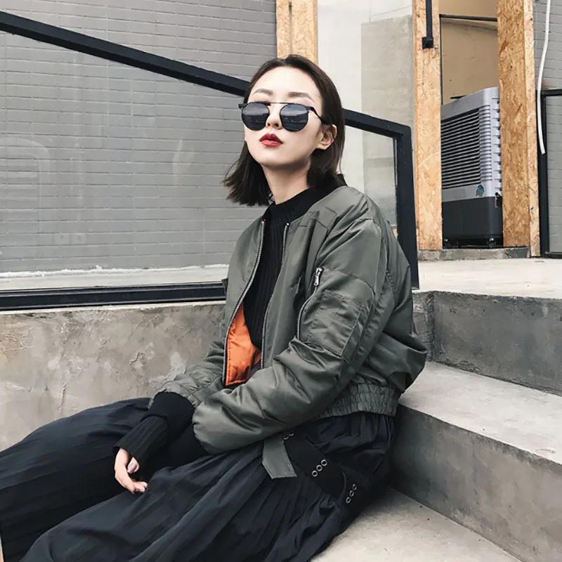 Twotwinstyle Короткие хлопковые пальто на молнии куртка-бомбер Куртки Для женщин