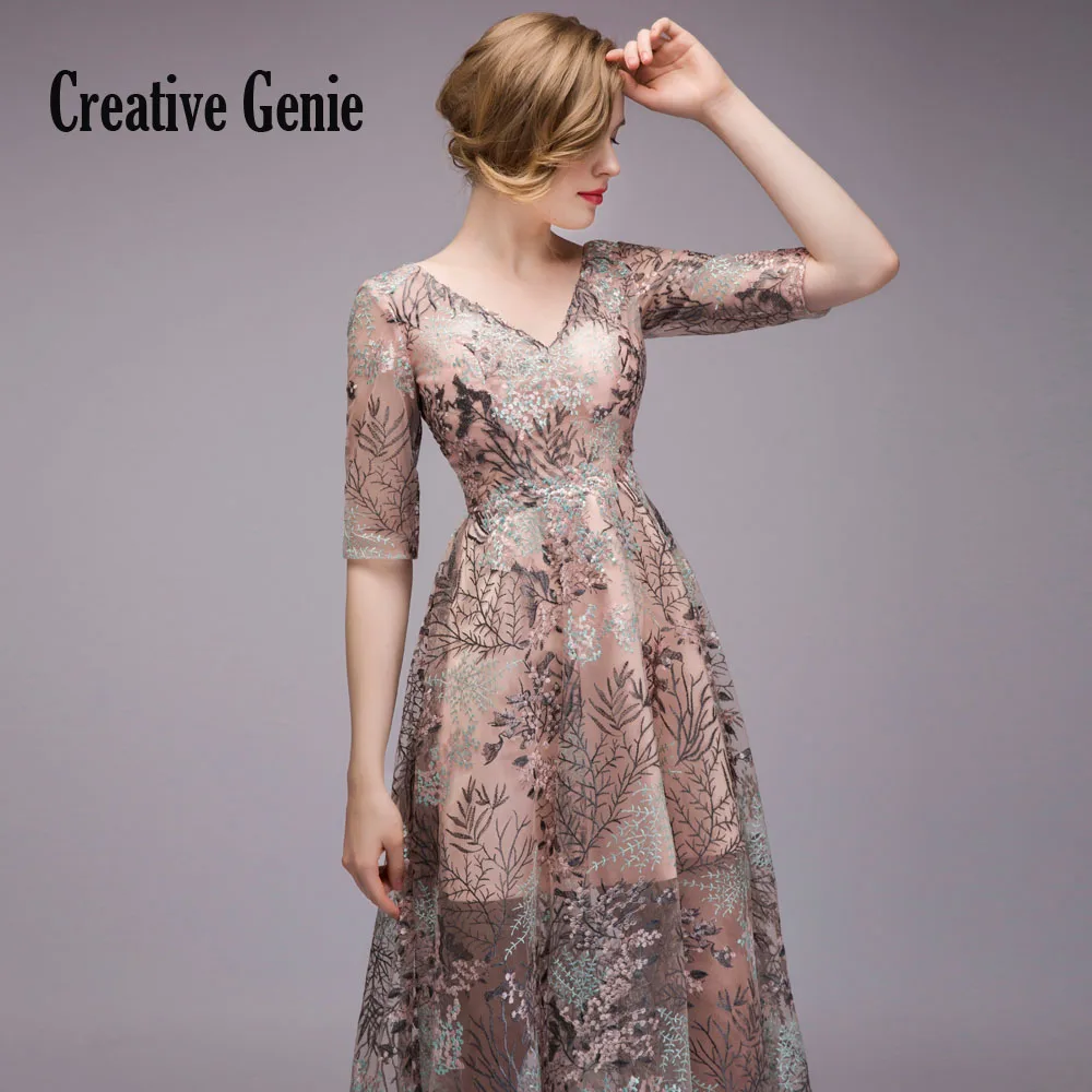 Vestidos De Fiesta Вечерние платья Длинные 2018 новые кружевные с v-образным вырезом и
