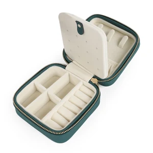 Шкатулка для ювелирных изделий для женщин, портативный квадратный дорожный Органайзер из искусственной кожи, коробка для драгоценностей, колец, ожерелий, косметики, на день рождения