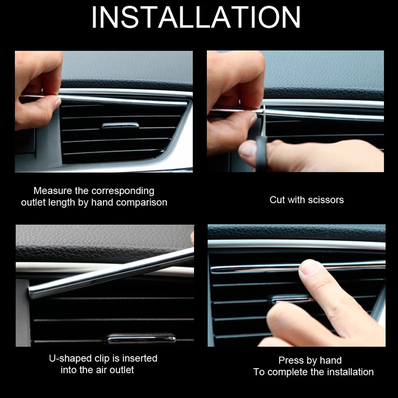 

Car Interior Moulding Strips Air Vent Decoration Line For Mitsubishi Asx Lancer 10 Outlander Pajero Sport Carisma Galant Grandis