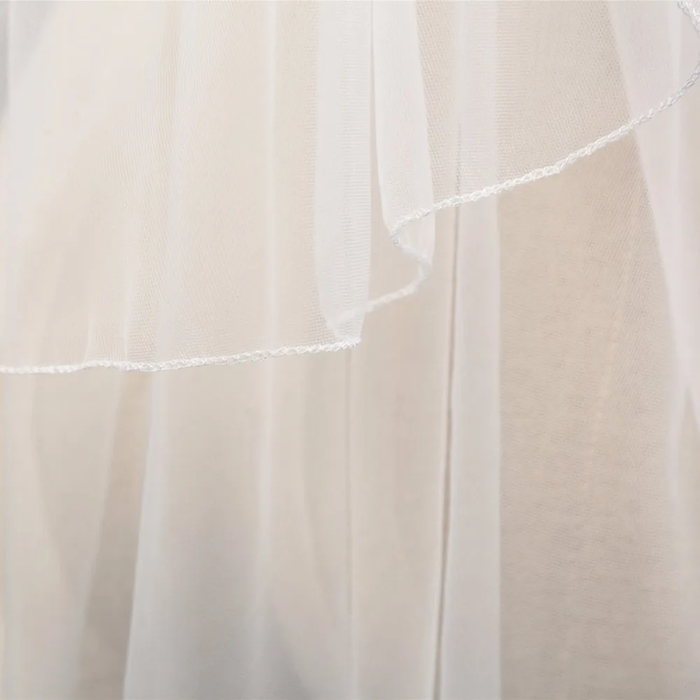 ZYLLGF Velos De Novia Cortos Две слои свадебная фата с гребнем 1 5 м короткая для невесты в