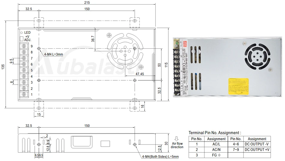 Meanwell источник питания LRS-350 импульсный источник питания DC 5 в 12 В 24 в 36 в 48 в источник питания используется для гравировального станка с ЧПУ