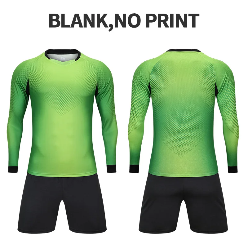 green long sleeve Мужские футбольные Джерси наборы Chandal Futbol дизайн на заказ футбольная тренировочная командная форма с длинным рукавом спортивная одежда футбольный костюм - Цвет: green long sleeve