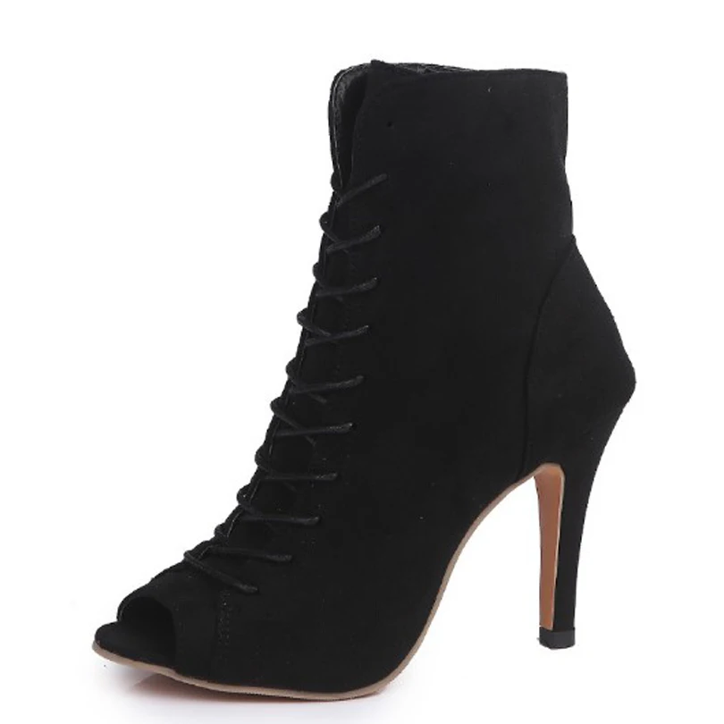 Round Toe Ladies Flock Lace-up Pump High Heels Rome Rubber Shoes For Women2018 Classics Size 34-43 | Обувь