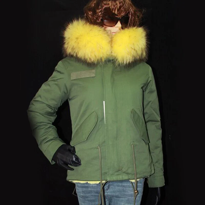 2018 зимняя куртка женская армейская зеленая парка с толстым большим воротником из