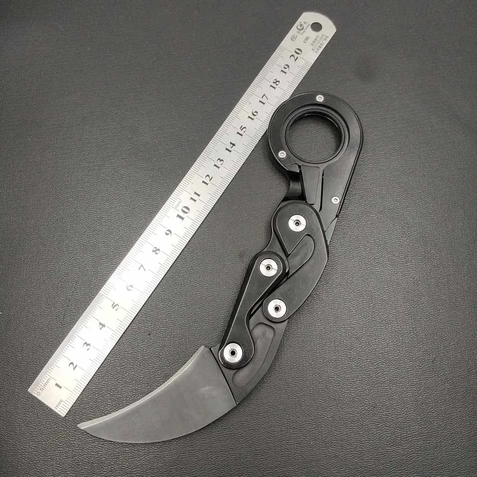 Large Black Clip Swayboo механический складной нож Karambit CS GO коготь нож кольцо для выживания карманный портативный Зажим инструменты мини EDC Открытый инструмент - Цвет: Large Black Clip