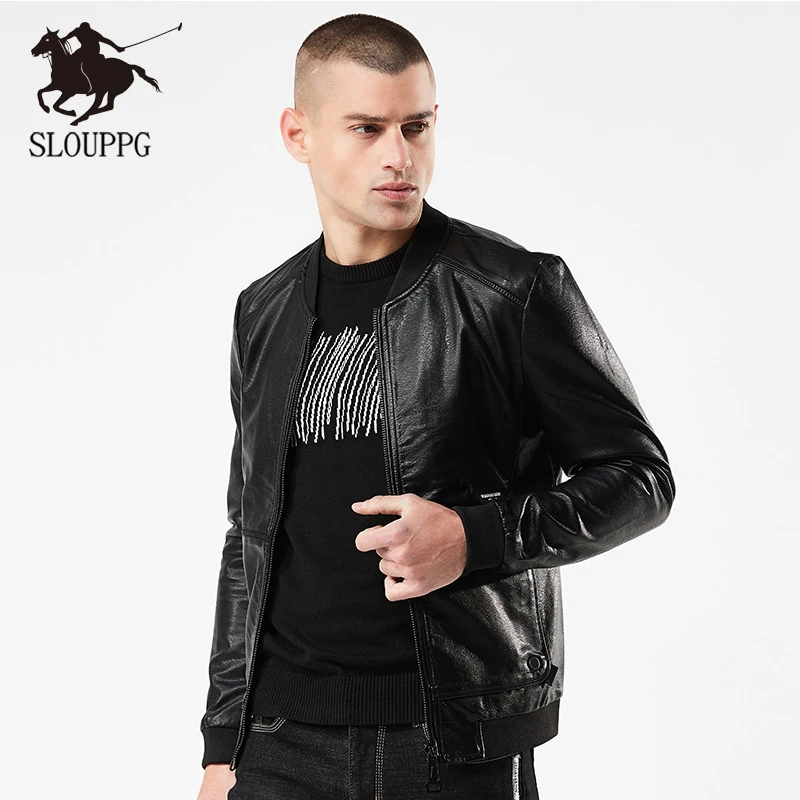 SLOUPPG новые качественные мотоциклетные кожаные куртки мужские ковбойские плюс