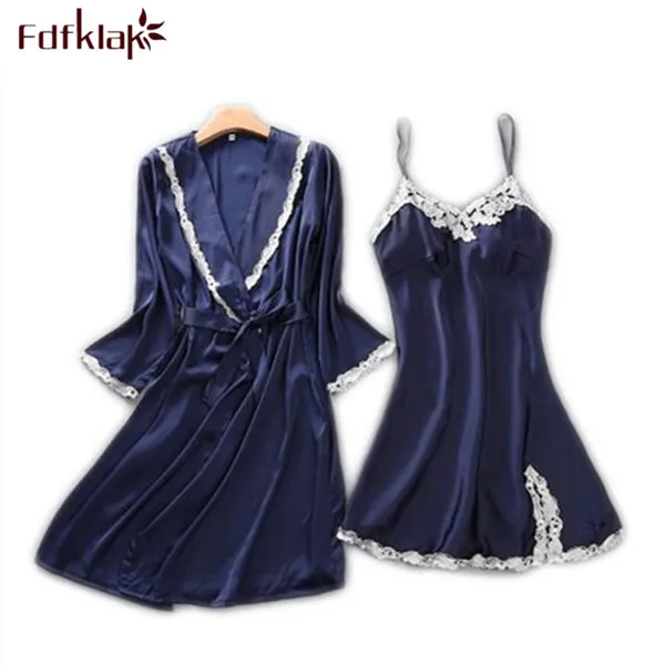 Женские халаты шелковое кружевное Сексуальное белье халат ночная рубашка черная