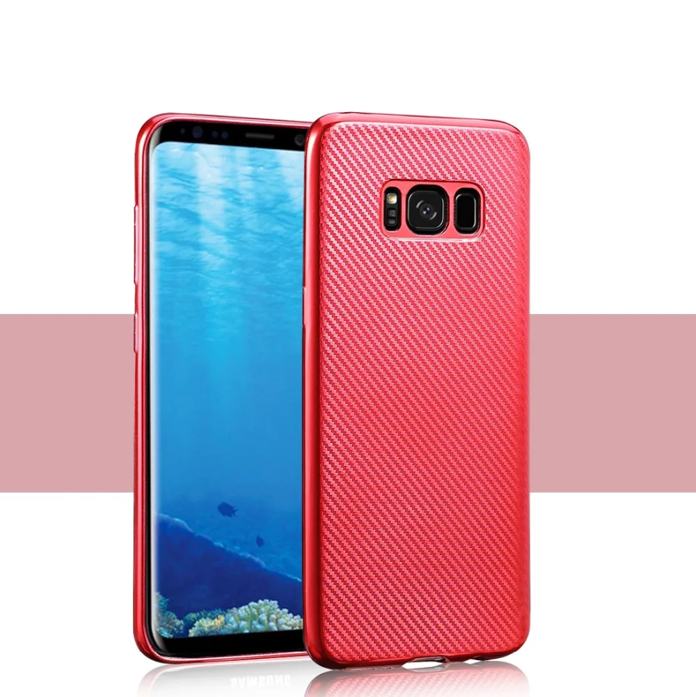 Углеродное волокно для samsung galaxy s8 plus Роскошные брендовые мягкие полная защита 360