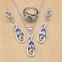 Серебро 925, свадебные ювелирные изделия, кубический цирконий, бусы, ювелирные наборы для женщин, свадебные аксессуары, серьги, подвески, кольца, ожерелье, набор