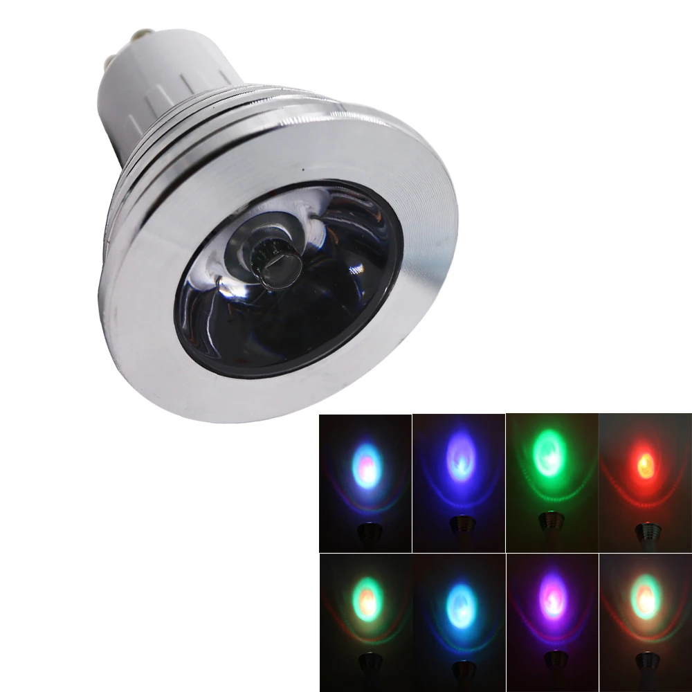 20 pcs/lot 3W GU10 RGB LED Bulb 16Color Spotlight with IR Remote Controller Lamp for Home Party Decoration | Лампы и освещение