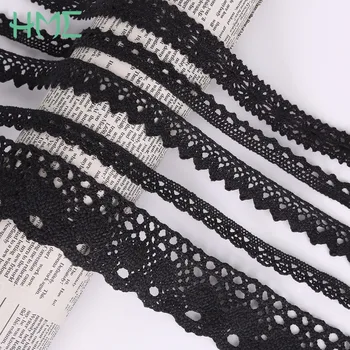 New 5 Yards White Black Ivory Knitting Cotton Lace Ribbon Handmade Patchwork Scrapbook Craft for DIY Apparel Sewing Accessories 6
