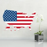 flag map of america wall vinyl sticker custom made home decoration wall sticker wedding decoration pvc wallpaper fashion design
