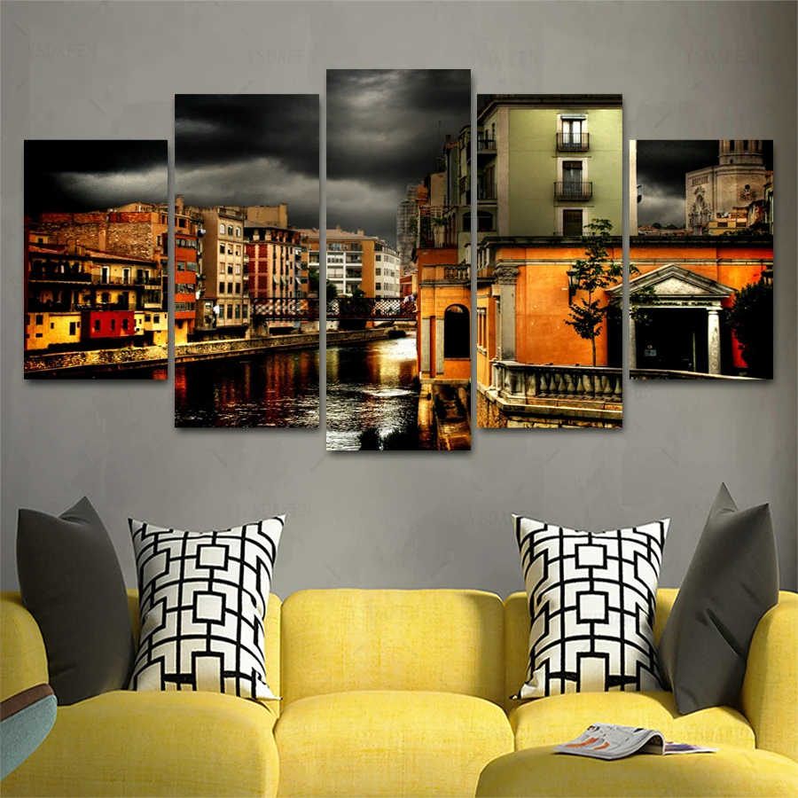 

Op de muur HD print olieverf Film modulaire foto Scenery poster kind room decor woondecoratie 5 stks canvas art z337