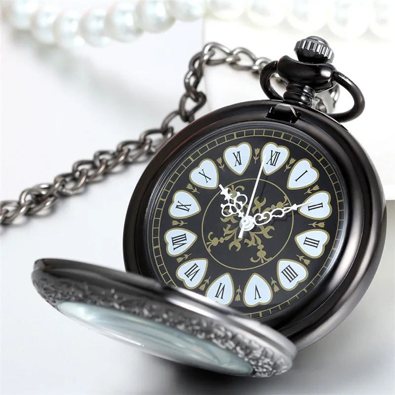 Lancardo Heart Roman Dual Display Gift Antique Pocket Watch Pocket Watch Retro Quartz Machinery Watch For Men And Women