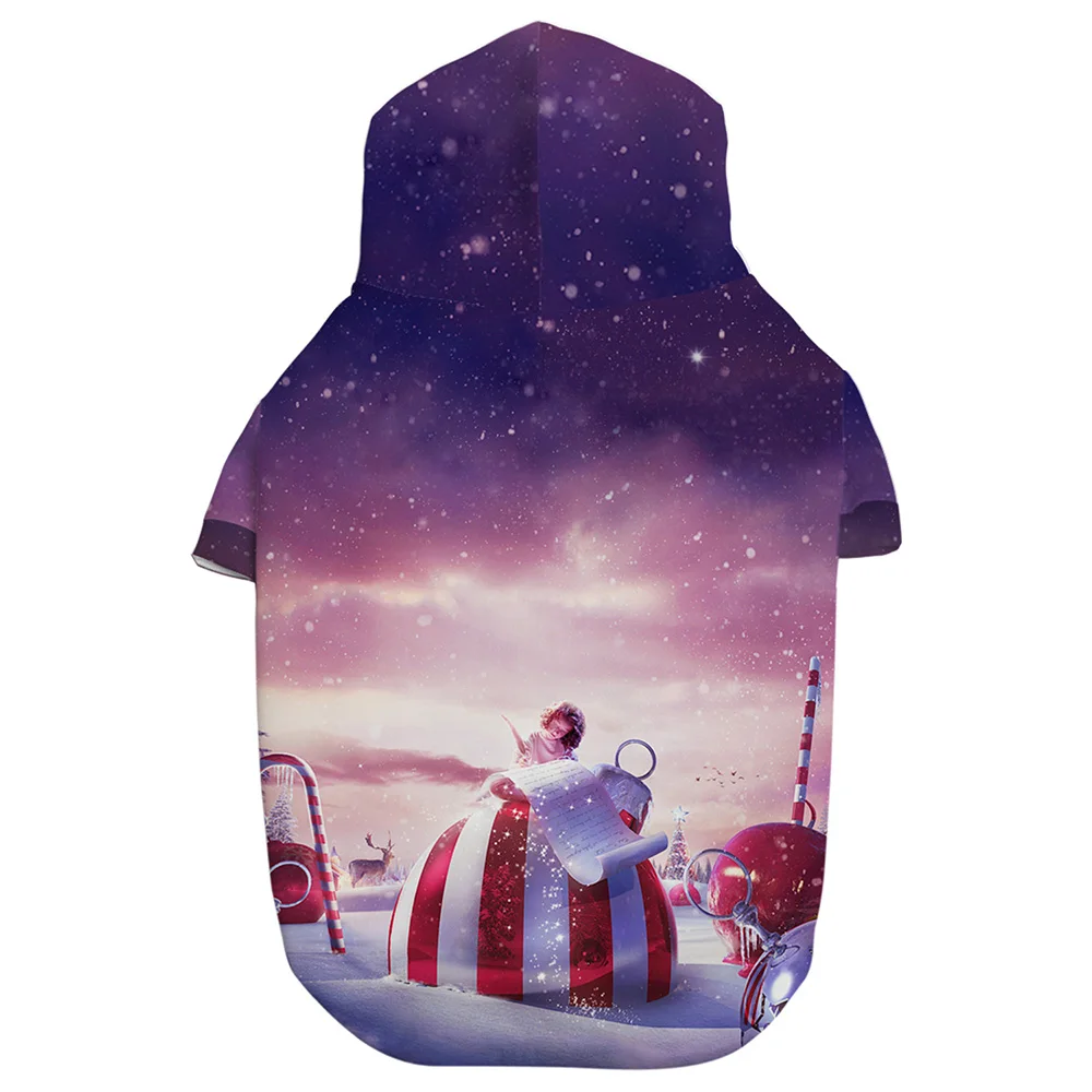 Xmas Candy Рождественская Одежда для животных, собак, 3D толстовки, теплые толстовки для маленьких и больших размеров, костюм для кошки, собаки, одежда для кошек, собак, щенков, зимнее пальто - Цвет: Xmas Candy