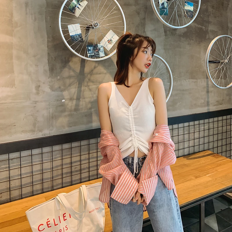Сексуальный вязаный галстук на подтяжках внутри и снаружи летняя футболка без