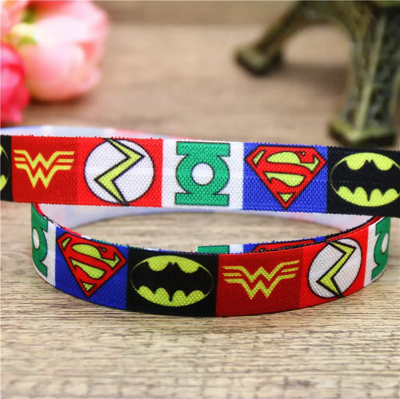 DUWES 5/8 '' super hero Американский marvel печатных Сложите эластичный враг Повязка На Голову Повязка на голову, для художественного оформления ногтей, ручная работа OEM D720 - Цвет: 5