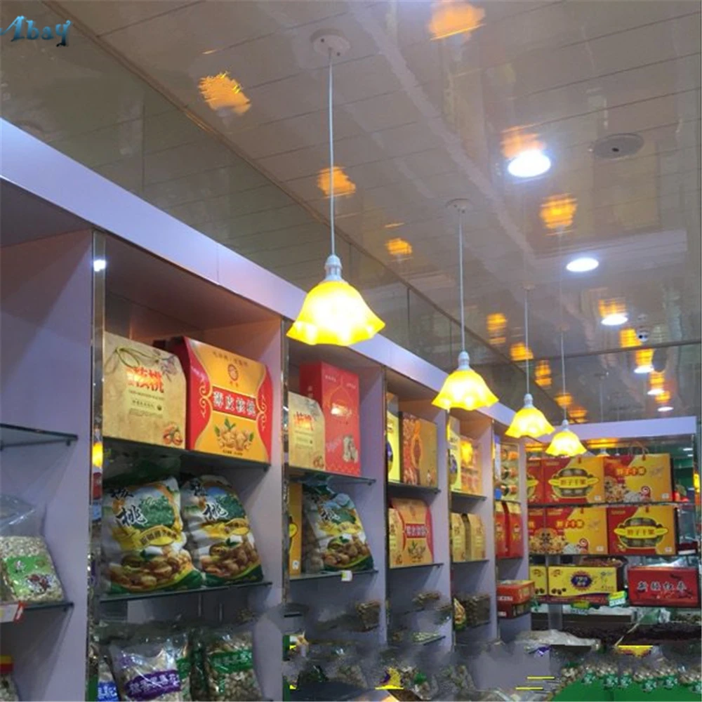 Modern Plastic Led Pendant Lights Flower Shape Hanging Lamp for Restaurant Supermarket Cafe Bar Light Fixture Loft Deco E27 | Освещение